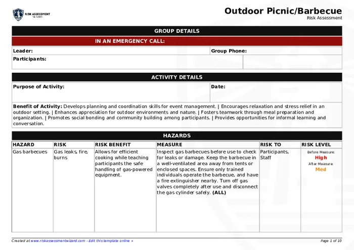 Preview of Outdoor Picnic/Barbecue