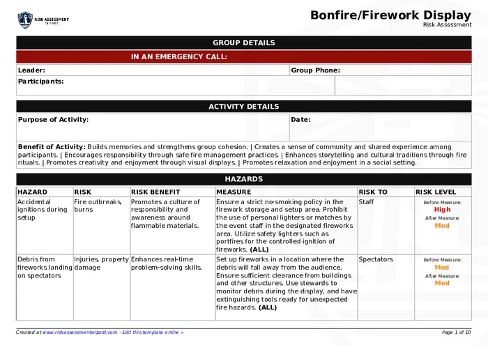 Preview of Bonfire/Firework Display