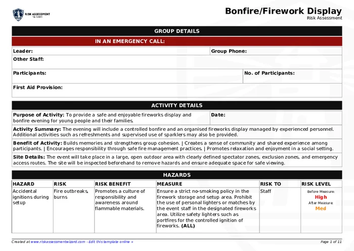 Preview of Bonfire/Firework Display