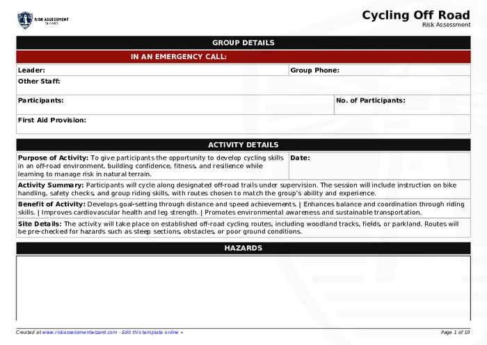 Preview of Cycling Off Road