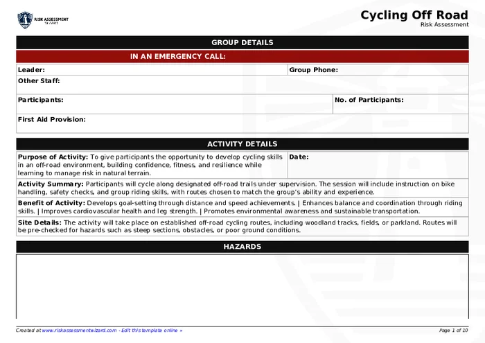 Preview of Cycling Off Road