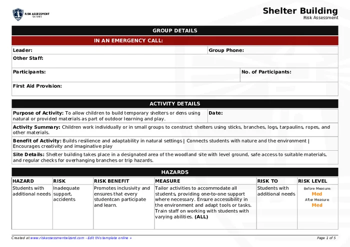 Preview of Shelter Building