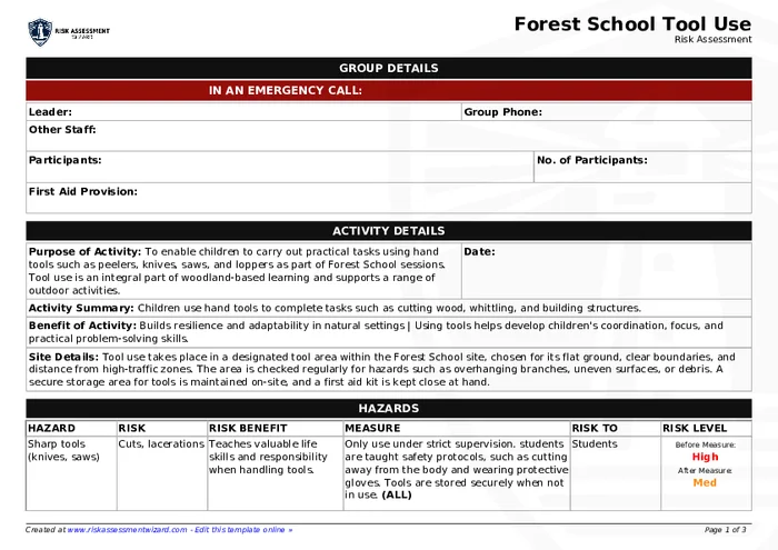 Preview of Forest School Tool Use