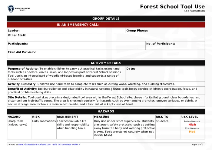 Preview of Forest School Tool Use
